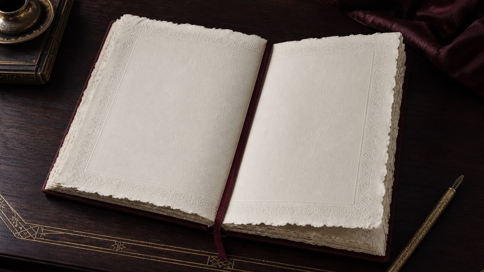 An ivory handmade invitation manuscript